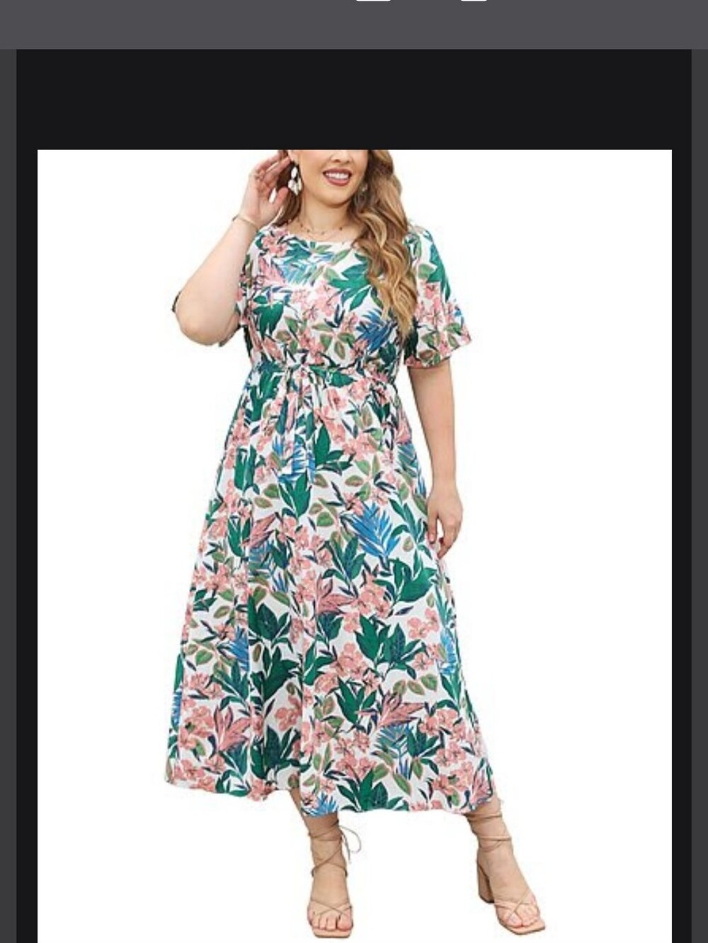 Kameya Floral Maxi Dress with Green and Pink Print NWT 26W